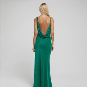 Rat & Boa Ophelia Dress Green Backless Cowl Neck Gown